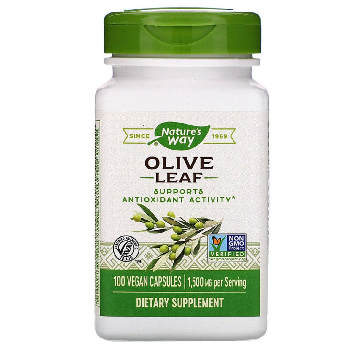 Оливкові Листя, Olive Leaves, nature's Way, 1500 мг, 100 Капсул