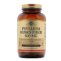 Подорожник (Псилиум), Psyllium Husks Fiber, Solgar, 500 мг, 200 вегетарианских капсул