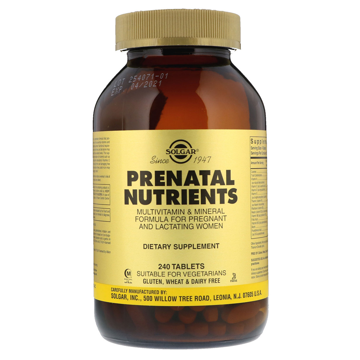 Вітаміни для Вагітних, Prenatal Nutrients, Solgar, 240 таблеток
