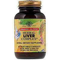 Рослинний Комплекс Підтримка Печінки, Herbal Liver Complex, Solgar, 50 гельових капсул