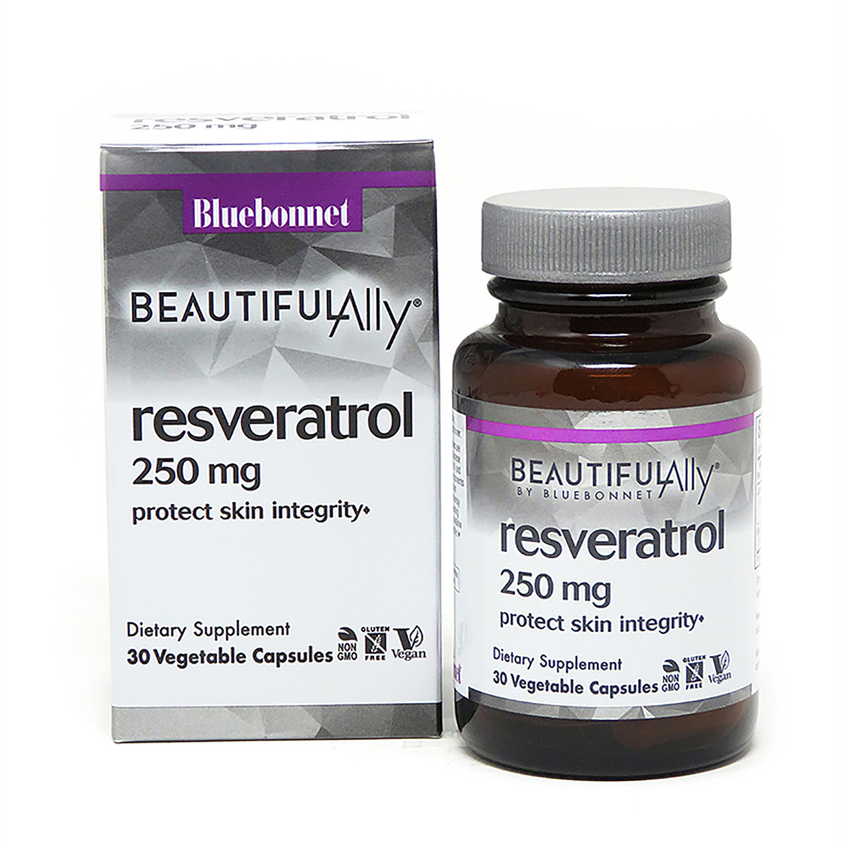 Ресвератрол 250 мг, Beautiful Ally, Bluebonnet Nutrition, Resveratrol 250 мд, 30 рослинних капсул