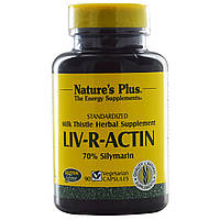 Розторопша для Печінки, Liv-R-Actin Milk Thistle, Natures Plus, 90 капсул вегетаріанських