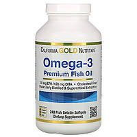 Омега 3 рыбий жир высшего качества, 240 желатиновых капсул, California Gold Nutrition