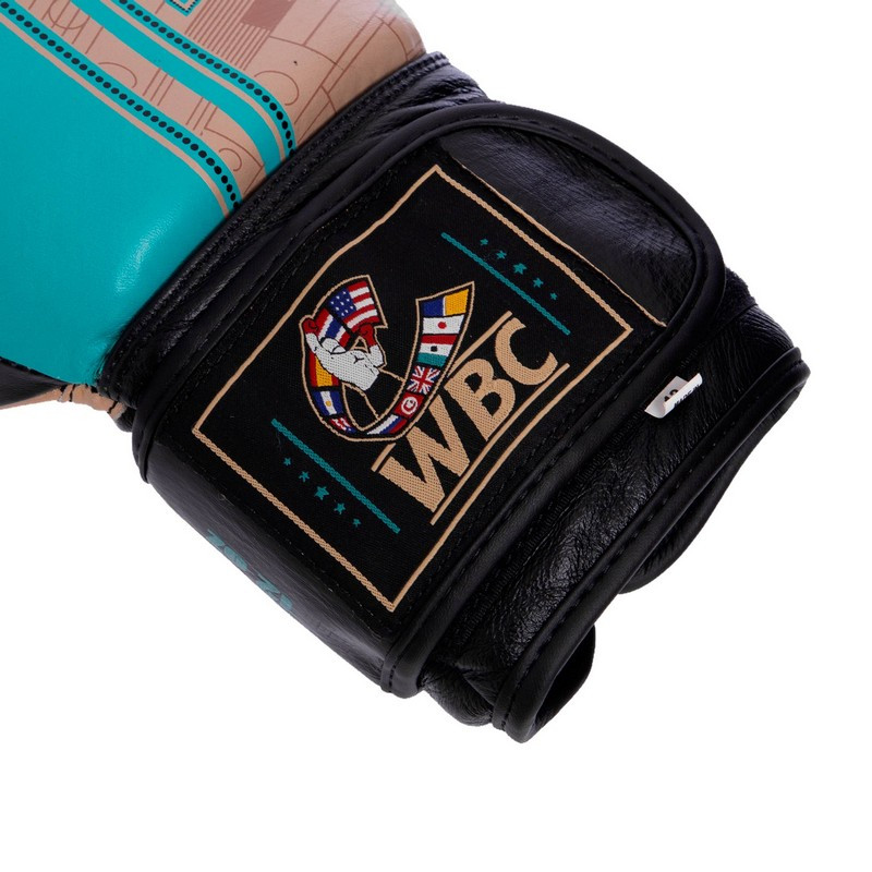 Боксерские перчатки кожаные VENUM Shield Pro VL-1998 на липучке бирюзовые, 12 унций: Gsport 14 - фото 3 - id-p1293014697