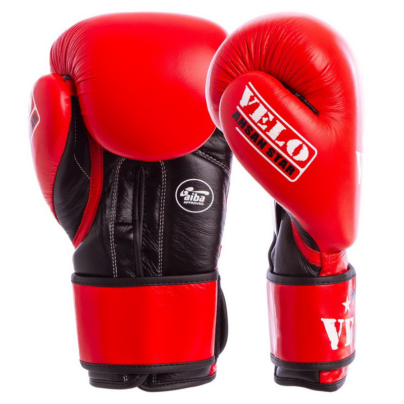 Профессиональные боксерские перчатки AIBA VELO кожаные 2080, 12 унций: Gsport - фото 2 - id-p1293014777