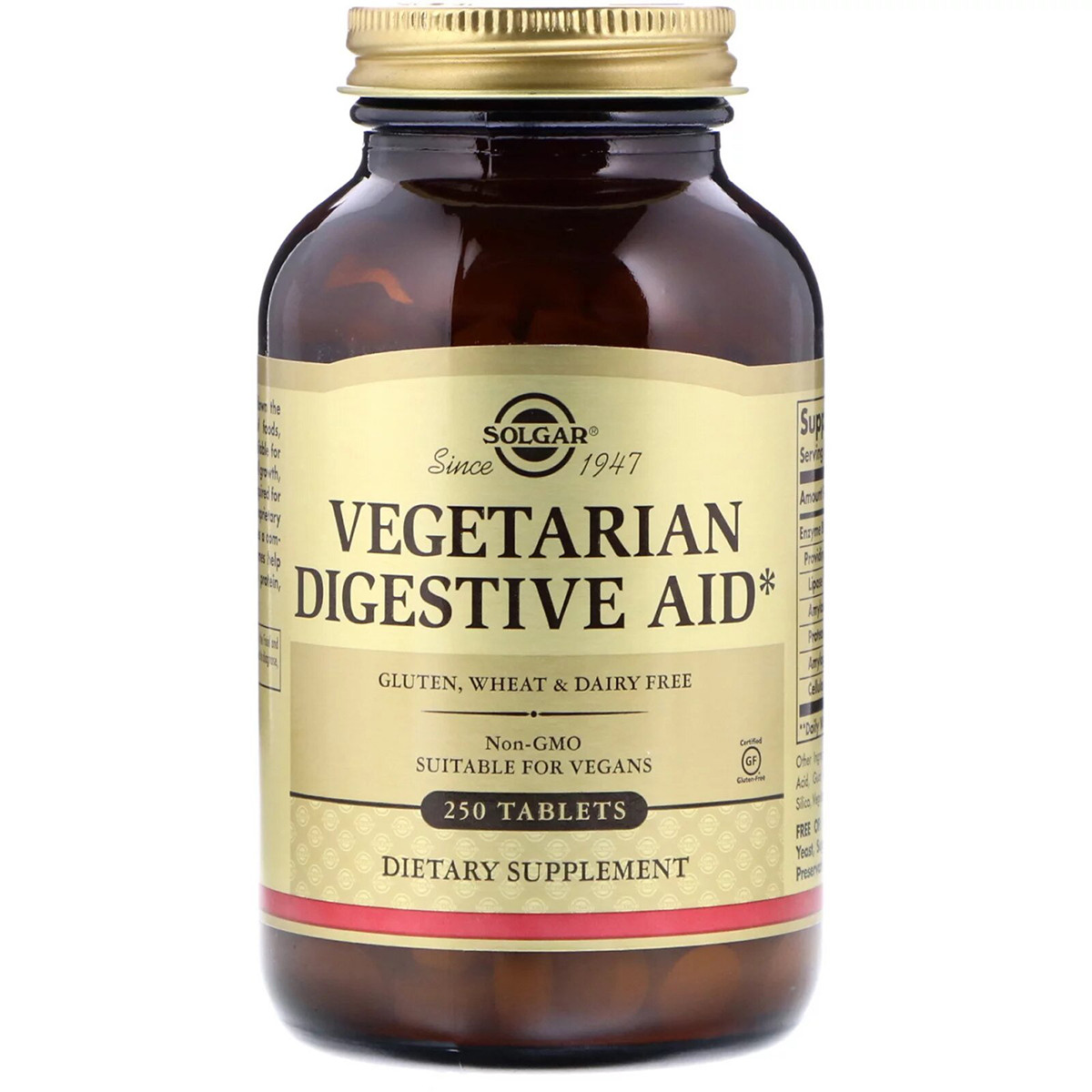Травні ферменти для вегетаріанців, Solgar, Vegetarian Digestive Aid, 250 таблеток