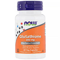 Глутатіон, Glutathione, Now Foods, 250 мг, 60 капсул вегетаріанських