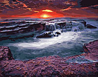 Картина по номерам Brushme 40х50 Закат у водопада (GX23748)