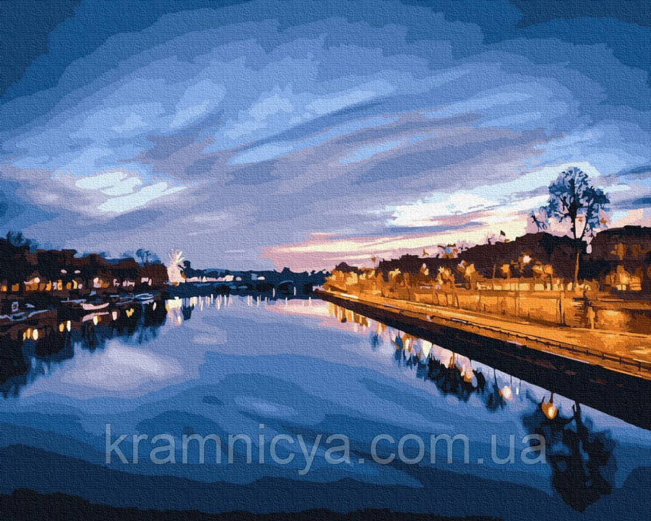 Картина за номерами Brushme 40х50 Вид на нічну річку (GX23841), фото 1