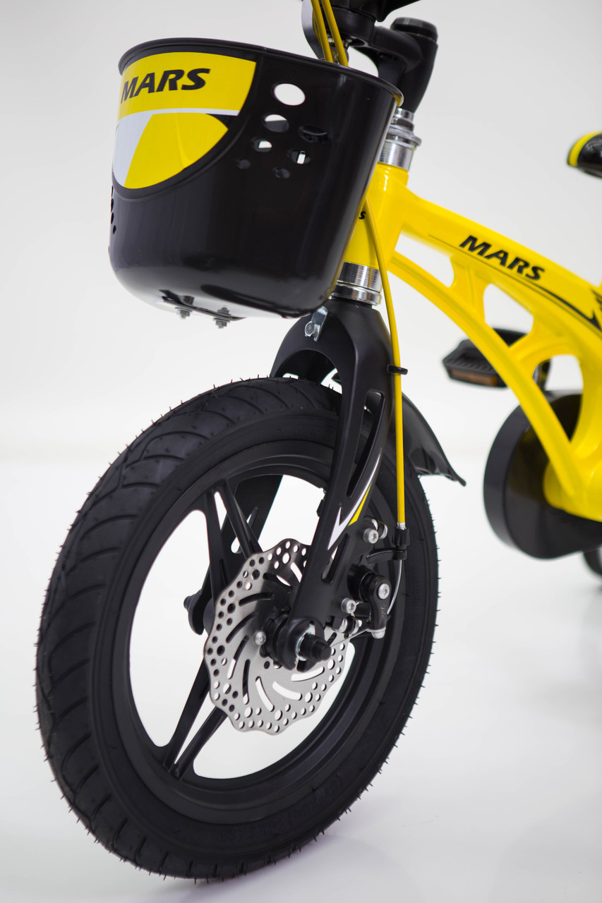 Детский велосипед MARS-14 Дюймов легкий магниевый со складным рулем и часами от 4 лет Желтый - фото 10 - id-p1179328038