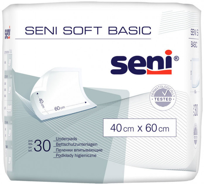 Одноразові пелюшки Seni Soft Basic 40х60 См 30 Шт