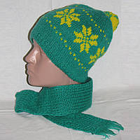 Комплект шапка и шарф на зиму для девочки, на 7-9 лет, р. 122-134 мохер