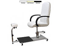 Педикюрное кресло регулировка + подставка для ног + подставка для ванночки SPA-100 цвет черный/белый/бежевый Белый