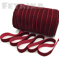 Оксамитова стрічка 1,5 см, темно-червона