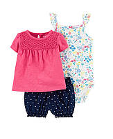 Набір трійка з шортами "Квітковий" сarter's 12м