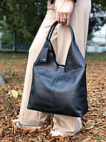 Женская кожаная сумка-мешок, цвета в ассортименте Черный1