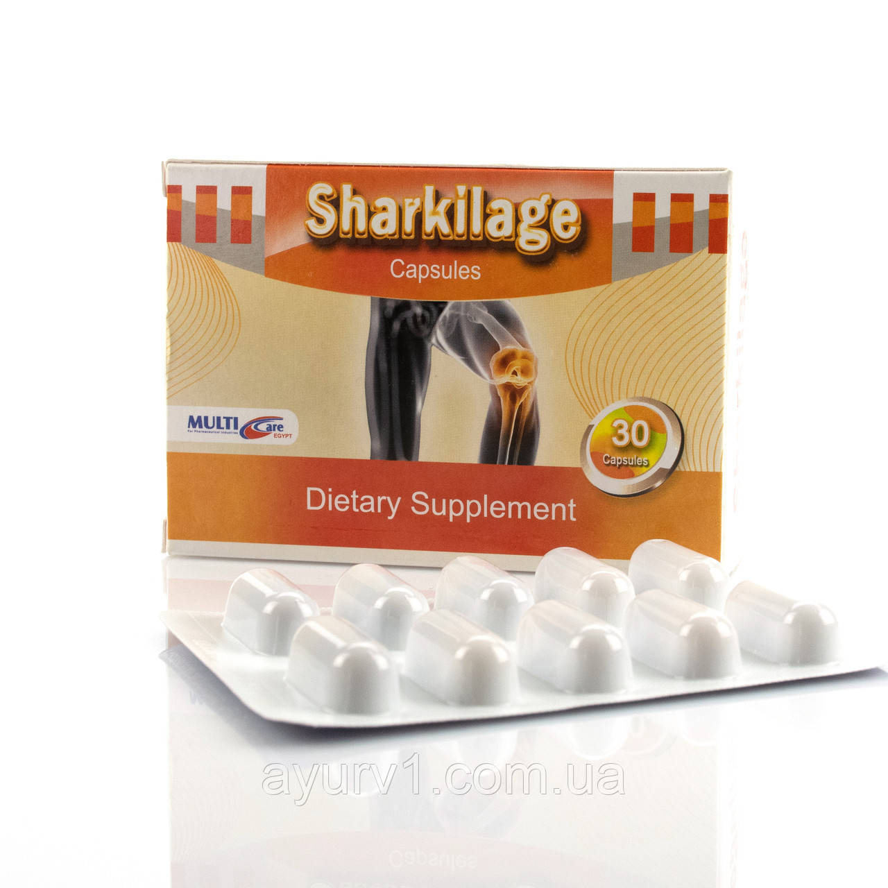 Глюкозамін і хондроїтин Єгипетський, Sharkilage Multicare 30 кап