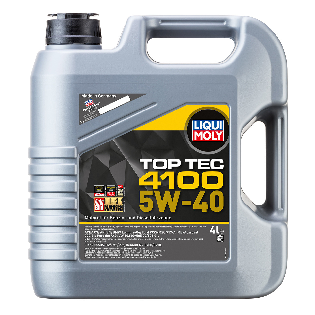 Синтетична моторна олива Liqui Moly Top Tec 4100 5W-40 4л (7547/2195)