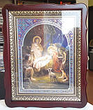 Аналойна ікона Воскресіння Христове у фігурному  білому кіоті, розмір 52×42, лік 30*40,26 сюжетів., фото 8