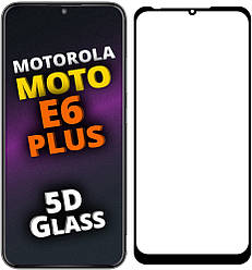 5D скло Motorola Moto E6 Plus (Захисне Full Glue) Black (Моторола Е6 Плюс)