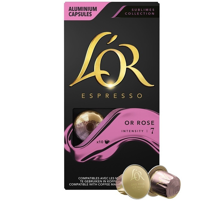 Nespresso капсули L'OR Espresso Or Rose 7 (Неспресо) 10 шт. Франція.