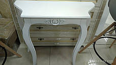 Консольний / туалетний столик з різьбленим декором  Софі, колір білий / слонова кістка, фото 2