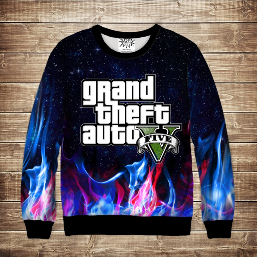 Світшот з 3D принтом Grand Theft Auto Fire & Space