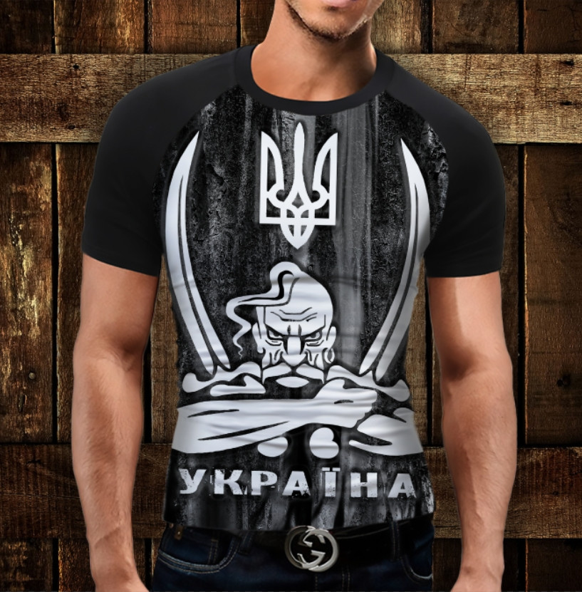 Футболка-реглан з 3D принтом Козак з шаблями
