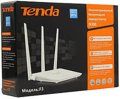 Wi-fi роутер Tenda F3 802.11n N300 3xFE LAN, 1xFE WAN, 3x5dBi Ant Интернет-шлюз маршрутизатор