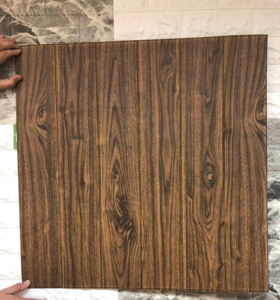 3Д панель обои под дерево самоклеющиеся 700х700х6 мм Дуб темный (ID ...