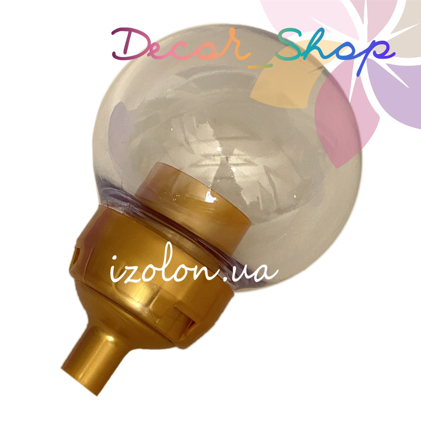 Підстава з перехідником на трубу D20мм, під плафон, Золото. ТМ Un + Розсіювач UFP-150 прозорий