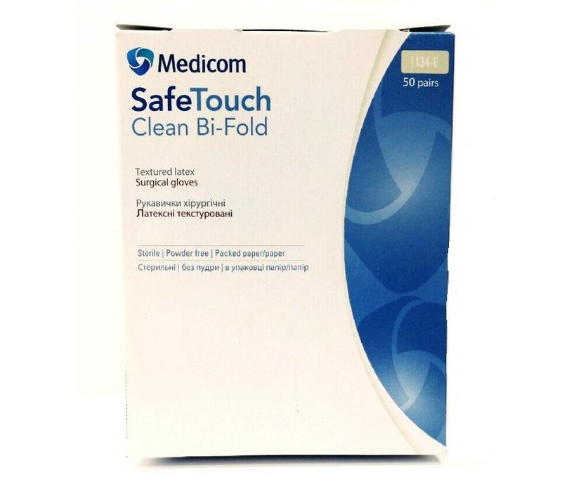 Перчатки латексные Medicom SafeTouch Clean Bi-Fold хирургические с пудрой стерильные 50 пар - фото 4 - id-p1293214443