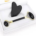 Набір гуаші Jade Roller з чорного Обсидіану, фото 3