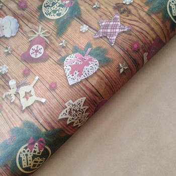 Пакувальний крафт - папір новорічний № 161