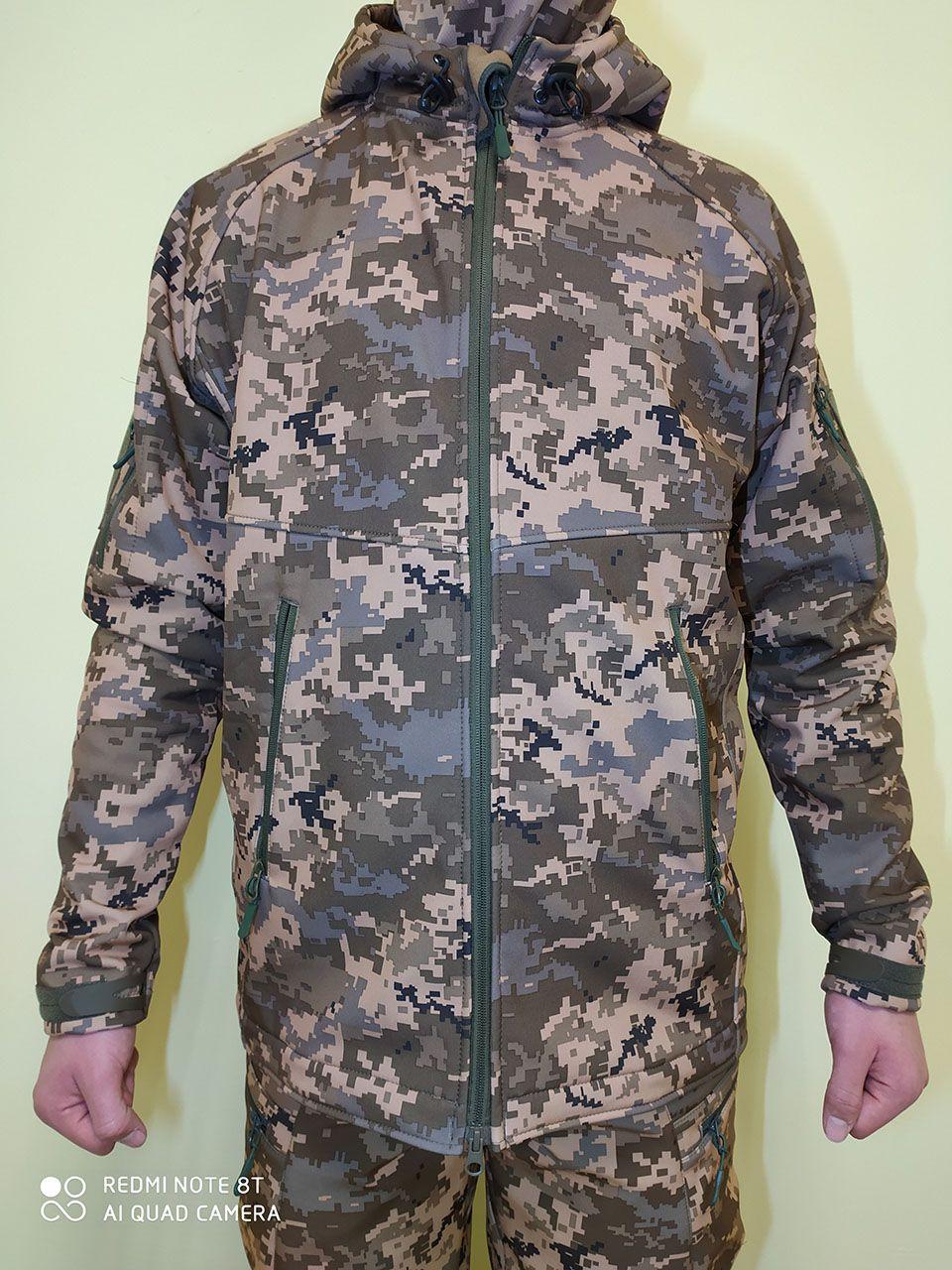 Тактична куртка з капюшоном софтшелл Pixel розмір XL (5000HP)