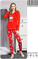 Пижама Комплект для дома и сна лосины с футболкой длинный рукав Vienetta хлопок трикотаж (Турция)