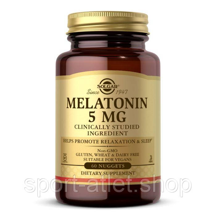 Натуральна добавка Solgar Melatonin 5 mg, 60 таблеток
