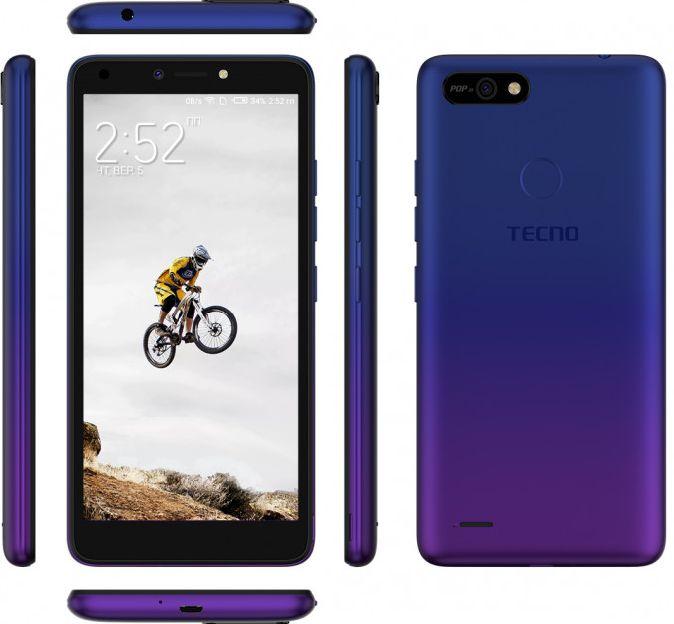 Смартфон Tecno POP 2F 5,5" 1/16Gb з розблокуванням по обличчю і сканером відбитків пальців синій