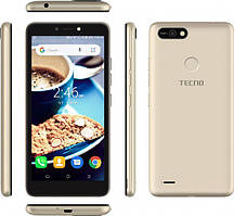 Смартфон Tecno POP 2F 5,5" 1/16Gb з розблокуванням по обличчю і сканером відбитків пальців золотистий