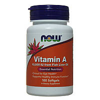 Витамин А, Now Foods, 10000 IU, 100 капсул