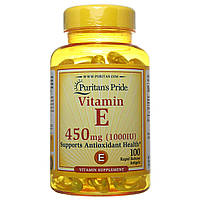 Витамин Е, Vitamin E-1000 IU, Puritan's Pride, 100 капсул