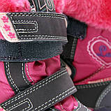Теплі зимові рожеві термоботинки на дівчинку на флісі 30-го розміру, фото 2