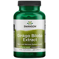 Гінкго Білоба екстракт Ginkgo Biloba Extract, Swanson, 60 мг, 240 капсул