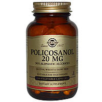 Поликозанол (Policosanol), Solgar, 20 мг, 100 капсул