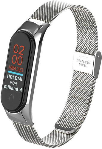 Браслет металлический Rapid для Mi Band 4 Silver (Сяоми Ми Бэнд 4) (ID ...