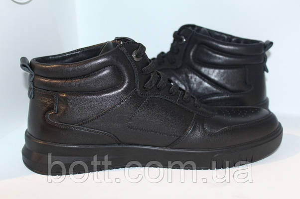 Кросівки шкіряні чоловічі чорні, фото 3