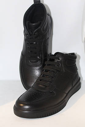 Кросівки шкіряні чоловічі чорні, фото 3
