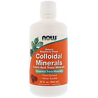 Коллоидные минералы с малиной, Colloidal Minerals, Now Foods, 946 мл.