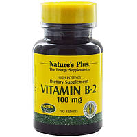 Витамин В-2 Рибофлавин, Nature's Plus, 100 мг, 90 таблеток