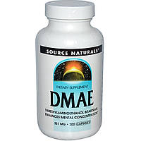 Диметилэтаноламин ДМАЕ Source Naturals, DMAE, 351 mg, 200 Capsules